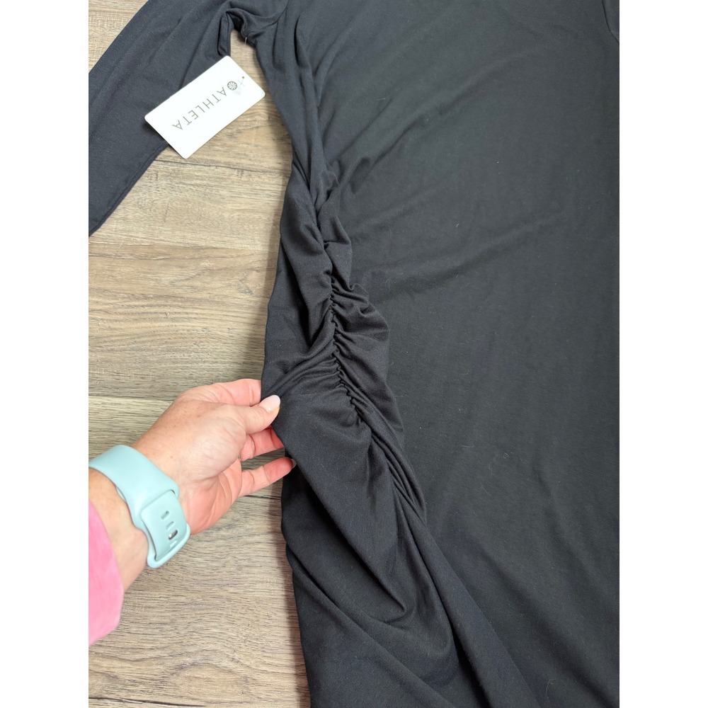 Athleta Carefree Long Sleeve Ruched Dress – Women's XL Black New With Tags - Picture 8 of 13